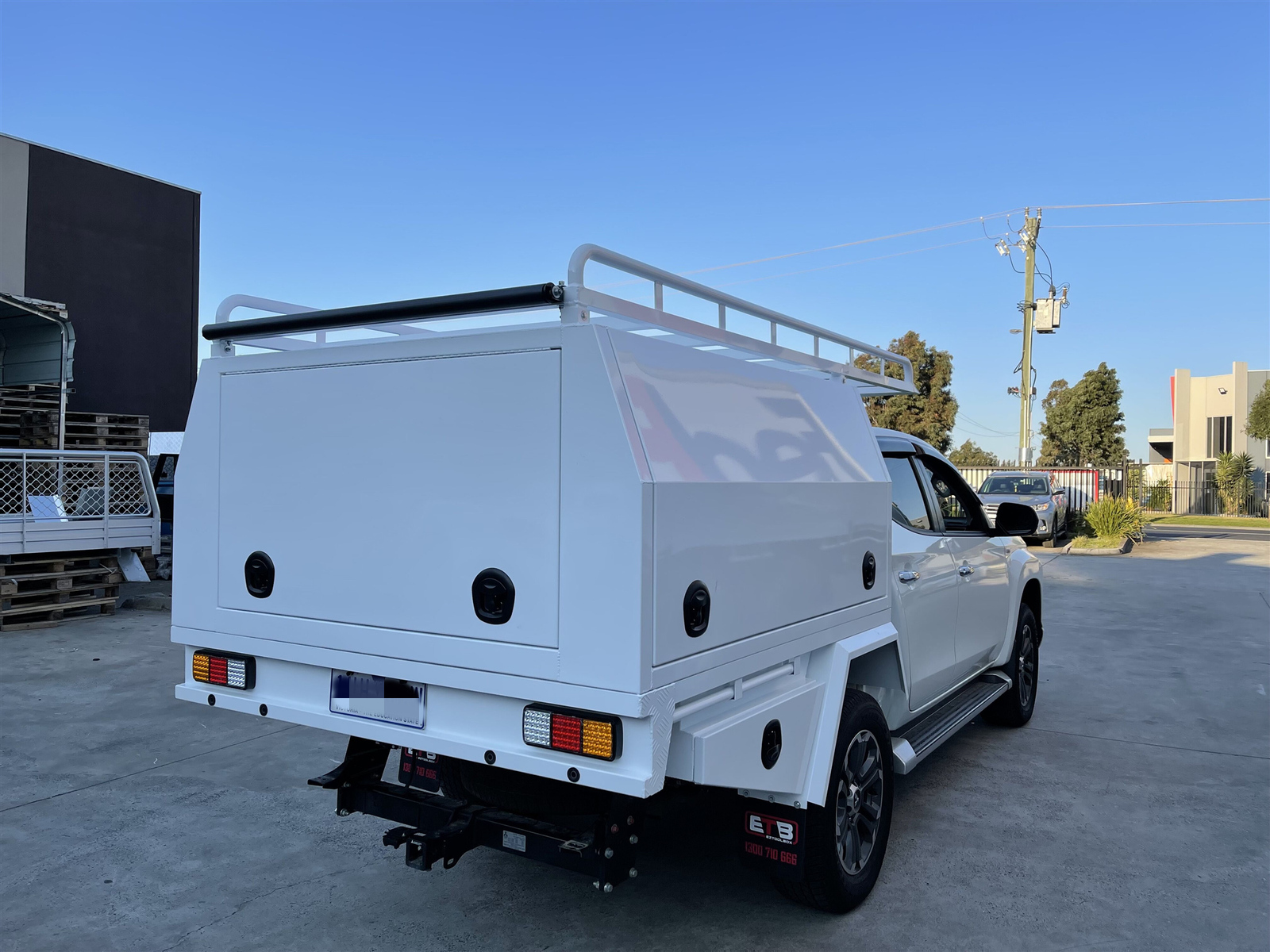 White Ute Tray and Canopy Package for Triton