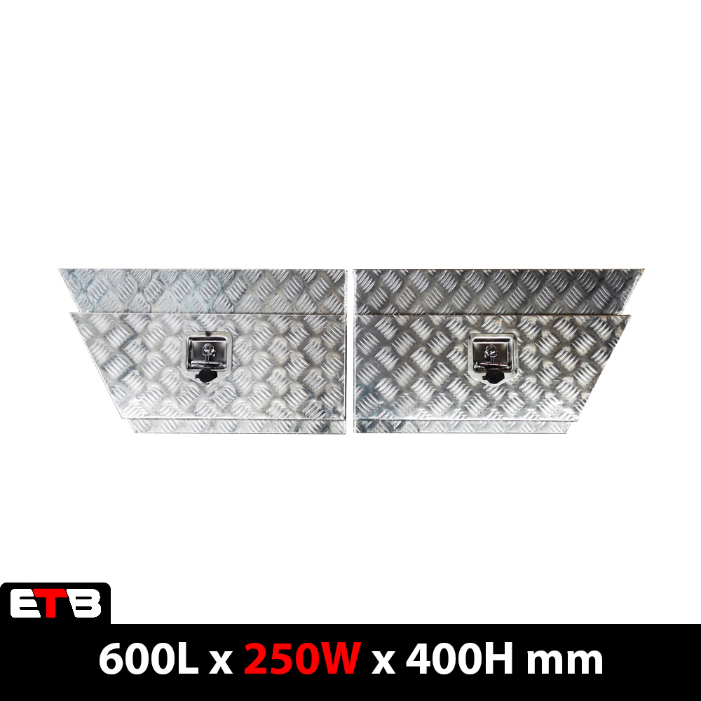 600x250x400mm Checker Plate Aluminium Under Tray Tool Boxes
