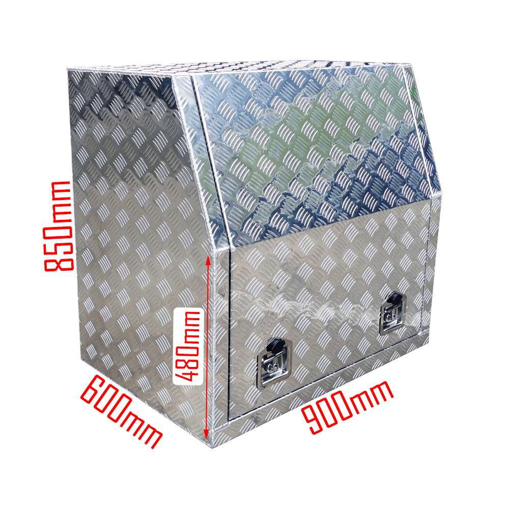 900x600x850mm Checker Plate Full Door Aluminium Toolbox
