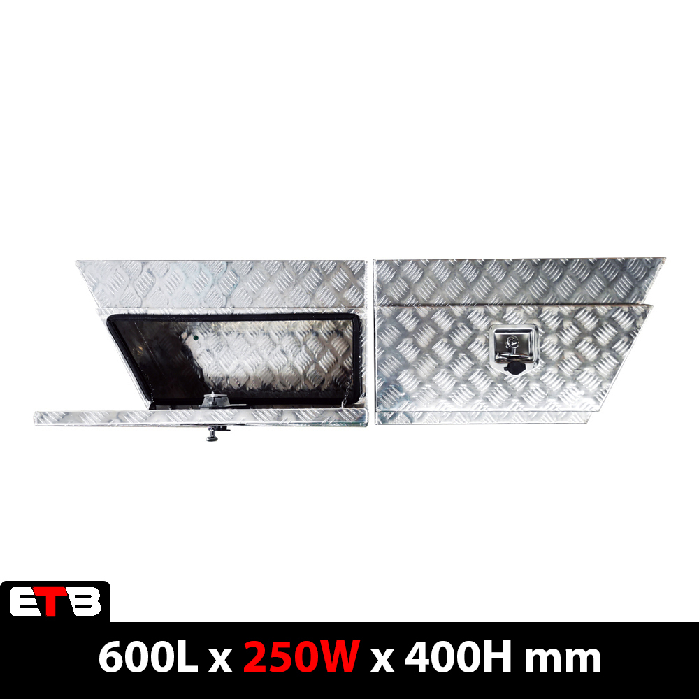 600x250x400mm Checker Plate Aluminium Under Tray Tool Boxes