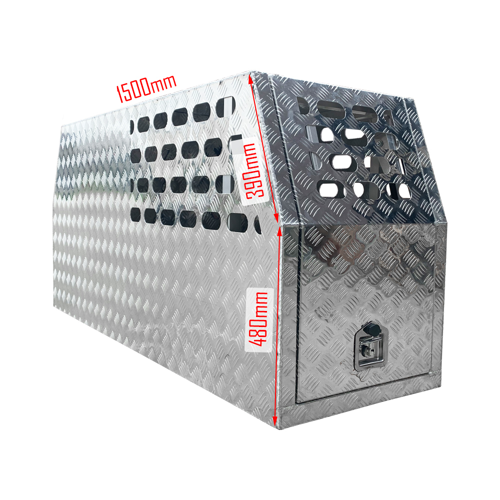 700mm Checker Plate Aluminium Half Dog Box