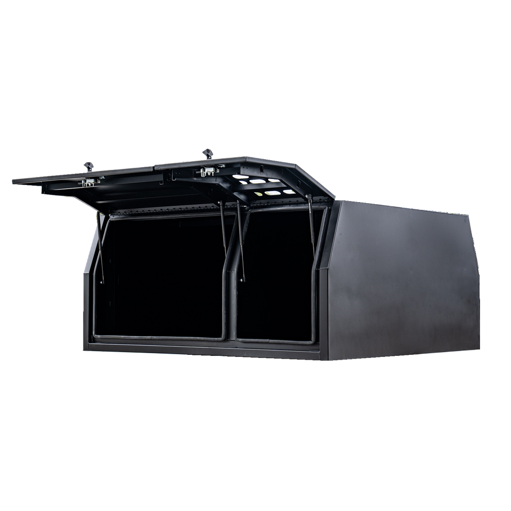 1800mm Flat Aluminium Ute Canopy Dog Box - Black