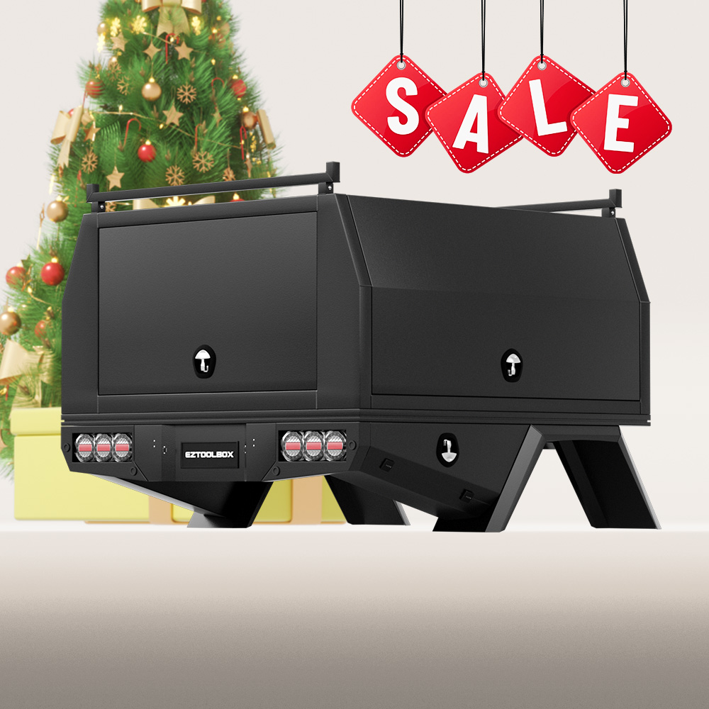 Dual Cab Ute Tray and Canopy Work Package in Black Finish