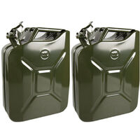 2PCS Jerry Can 20L Gas Petrol Diesel Fuel Army Backup Metal Steel Tank