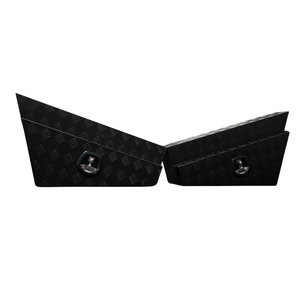 Black 900x230x440mm Checker Plate Tapered Under Tray Tool Box
