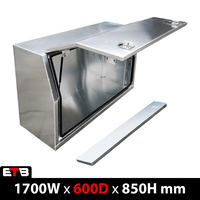 1700x600x850mm Flat Plate Full Door Aluminium Ute Toolbox