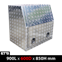 900x600x850mm Checker Plate Full Door Aluminium Ute Toolbox