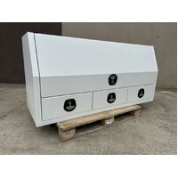 White 1800x600x850mm Flat Plate Half Open with 3 Drawers Toolbox