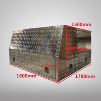 3 Doors 1600 x 1000mm High Checker Plate Aluminium Canopy 