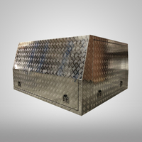3 Doors 1800 x 1000mm High Checker Plate Aluminium Canopy 
