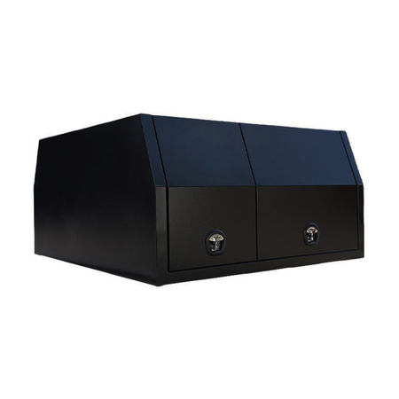 1600mm Aluminium Ute Canopy with 1/4 ToolBox - Black