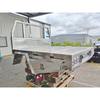 Aluminium 1780W x 1650L mm Headboard Tray with Under Tray Toolboxes
