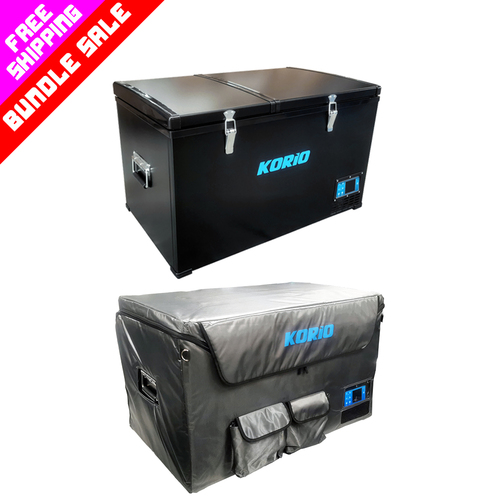 Korio 80L Fridge & 80L Fridge Cover Bundle Sale - ezToolbox Aluminium Ute Trays, Aluminium Canopies and Alloy Toolboxes