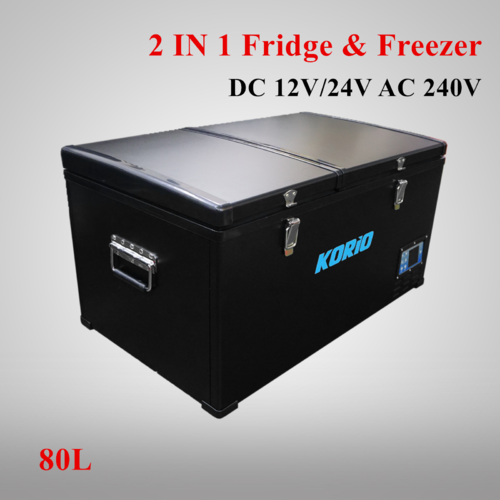 2 in 1 80L Portable Freezer/Fridge | Separate Compartments | DC12/24V/AC240V - ezToolbox Aluminium Ute Trays, Aluminium Canopies and Alloy Toolboxes