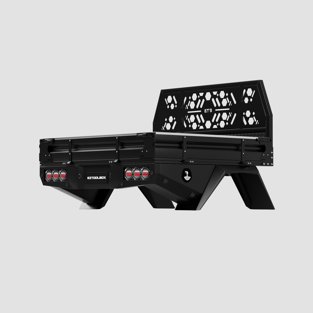 Black Full Set Aluminium Tray 1650mm - ezToolbox Aluminium Ute Trays, Aluminium Canopies and Alloy Toolboxes