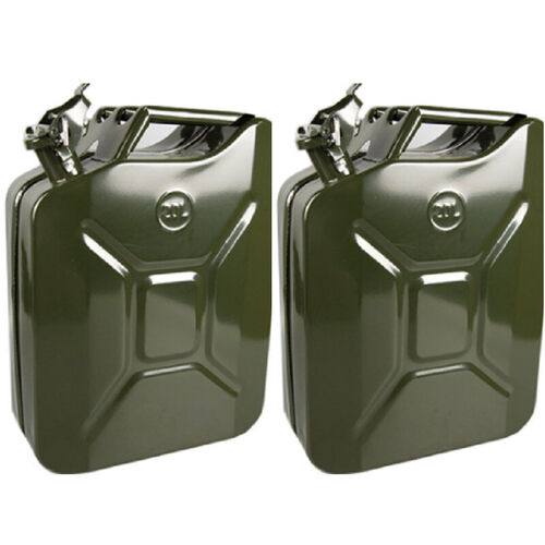 2PCS Jerry Can 20L Gas Petrol Diesel Fuel Army Backup Metal Steel Tank - ezToolbox Aluminium Ute Trays, Aluminium Canopies and Alloy Toolboxes