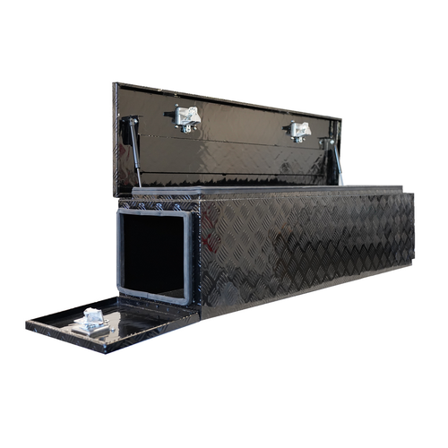 1560x400x400mm Black Aluminium 3 Door Camper Toolbox