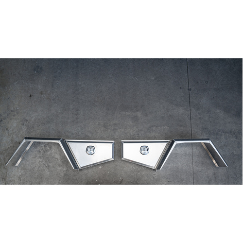 750 Flat Sheet Tapered Under Tray Tool Box + Flare Mud Guards - ezToolbox Aluminium Ute Trays, Aluminium Canopies and Alloy Toolboxes