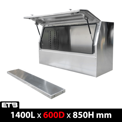 1400x600x850mm Flat Plate Half Door Aluminium Toolbox - ezToolbox Aluminium Ute Trays, Aluminium Canopies and Alloy Toolboxes