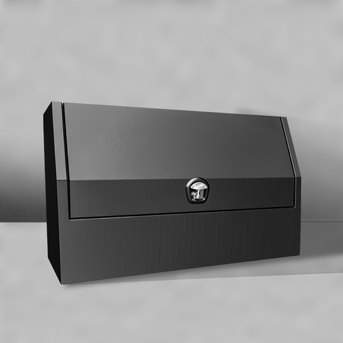 Black 1400x600x850mm Flat Plate Half Door Aluminium Toolbox - ezToolbox Aluminium Ute Trays, Aluminium Canopies and Alloy Toolboxes