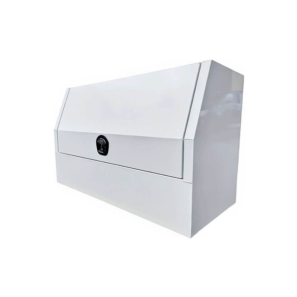 White 1400x600x850mm Flat Plate Half Door Aluminium Toolbox - ezToolbox Aluminium Ute Trays, Aluminium Canopies and Alloy Toolboxes