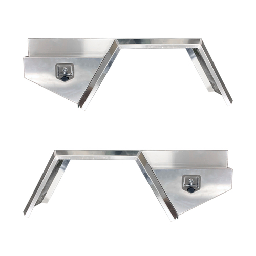 600mm Flat Plate Under Tray Tool Box + Flare Mud Guards - ezToolbox Aluminium Ute Trays, Aluminium Canopies and Alloy Toolboxes