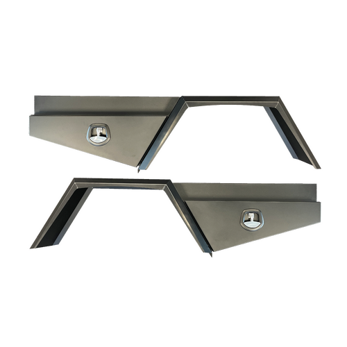 Black 900mm Flate Plate Under Tray Tool Box + Flare Mud Guards - ezToolbox Aluminium Ute Trays, Aluminium Canopies and Alloy Toolboxes