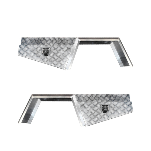 750mm Checker Plate Under Tray Tool Box + Flare Mud Guards - ezToolbox Aluminium Ute Trays, Aluminium Canopies and Alloy Toolboxes