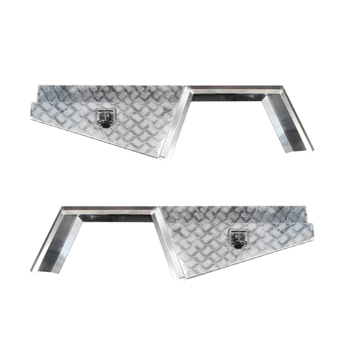 900mm Checker Plate Under Tray Tool Box + Flare Mud Guards - ezToolbox Aluminium Ute Trays, Aluminium Canopies and Alloy Toolboxes