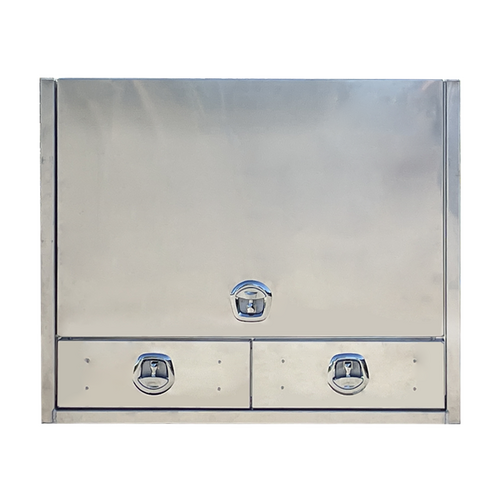 1400x600x1150mm Flat Aluminium Truck Toolbox with 2 Drawers - ezToolbox Aluminium Ute Trays, Aluminium Canopies and Alloy Toolboxes