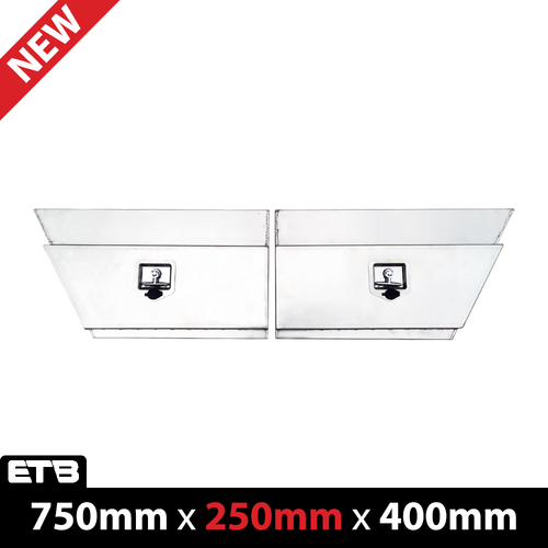 750x250x400mm Flat Plate Aluminium Under Tray Tool Boxes - ezToolbox Aluminium Ute Trays, Aluminium Canopies and Alloy Toolboxes