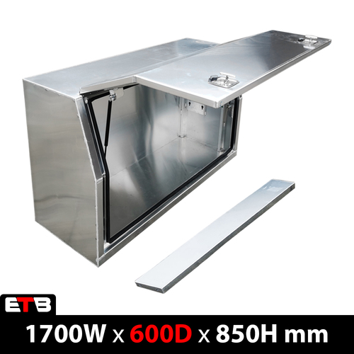 1700x600x850mm Flat Plate Full Door Aluminium Ute Toolbox - ezToolbox Aluminium Ute Trays, Aluminium Canopies and Alloy Toolboxes