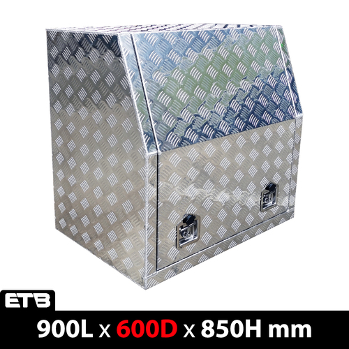 900x600x850mm Checker Plate Full Door Aluminium Ute Toolbox - ezToolbox Aluminium Ute Trays, Aluminium Canopies and Alloy Toolboxes