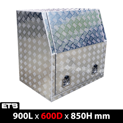 900x600x850mm Checker Plate Full Door Aluminium Toolbox - ezToolbox Aluminium Ute Trays, Aluminium Canopies and Alloy Toolboxes
