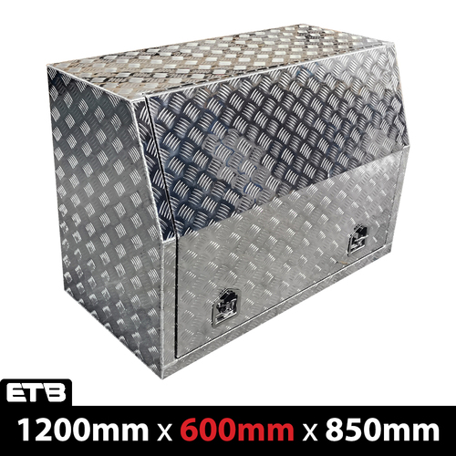 1200x600x850mm Checker Plate Full Door Aluminium Toolbox With Drawers - ezToolbox Aluminium Ute Trays, Aluminium Canopies and Alloy Toolboxes