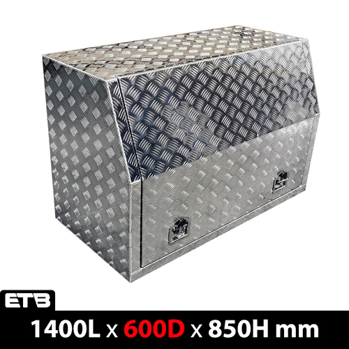 1400x600x850mm Checker Plate Full Door Aluminium Toolbox With Drawers - ezToolbox Aluminium Ute Trays, Aluminium Canopies and Alloy Toolboxes