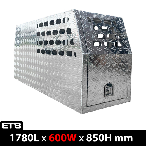 600mm Checker Plate Aluminium Half Dog Box - ezToolbox Aluminium Ute Trays, Aluminium Canopies and Alloy Toolboxes