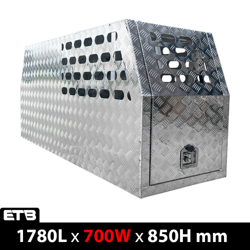 700mm Checker Plate Aluminium Half Dog Box - ezToolbox Aluminium Ute Trays, Aluminium Canopies and Alloy Toolboxes