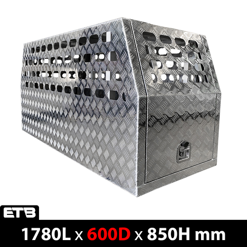 600mm Checker Plate Aluminium Full Dog Box - ezToolbox Aluminium Ute Trays, Aluminium Canopies and Alloy Toolboxes