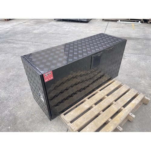 Black Aluminium Caravan Trailer Tool Box for Generator or Webber BBQ - ezToolbox Aluminium Ute Trays, Aluminium Canopies and Alloy Toolboxes
