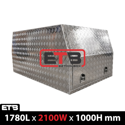 1000mm x 2100mm Extra Cab Checker Plate Aluminium Canopy