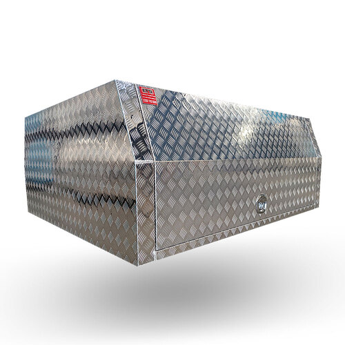 2100mm Extra Cab Checker Plate Aluminium Canopy - ezToolbox Aluminium Ute Trays, Aluminium Canopies and Alloy Toolboxes