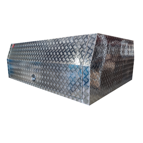 2400mm Single Cab Checker Plate Aluminium Canopy - ezToolbox Aluminium Ute Trays, Aluminium Canopies and Alloy Toolboxes