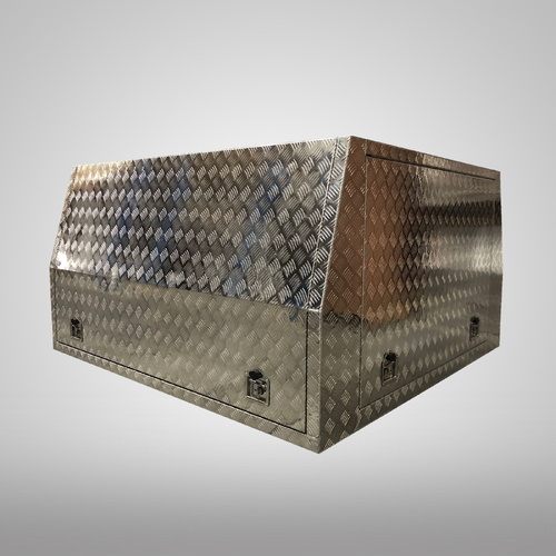3 Doors 1800 x 1000mm High Checker Plate Aluminium Canopy  - ezToolbox Aluminium Ute Trays, Aluminium Canopies and Alloy Toolboxes