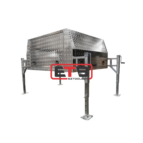 3 Doors 1800mm Jack Off Checker Plate Aluminium Canopy - ezToolbox Aluminium Ute Trays, Aluminium Canopies and Alloy Toolboxes