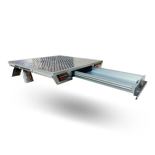 1780W x 1800L mm (Deck Only) Deluxe Premium Tapered Aluminium Tray With 1700mm Trundle Drawer - ezToolbox Aluminium Ute Trays, Aluminium Canopies and Alloy Toolboxes