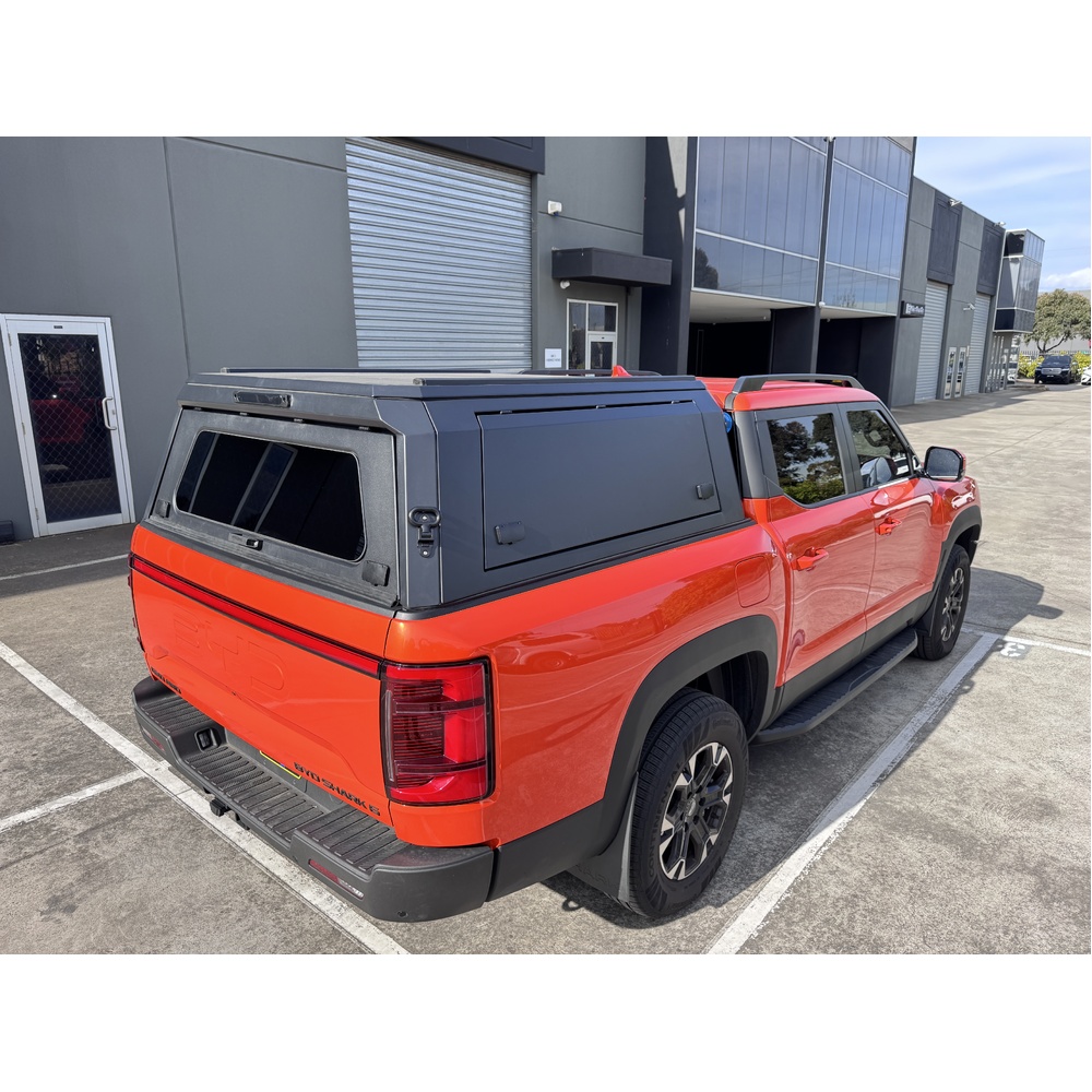 Aluminium Tub Canopy with windows for BYD Shark6 2024+ - ezToolbox Aluminium Ute Trays, Aluminium Canopies and Alloy Toolboxes