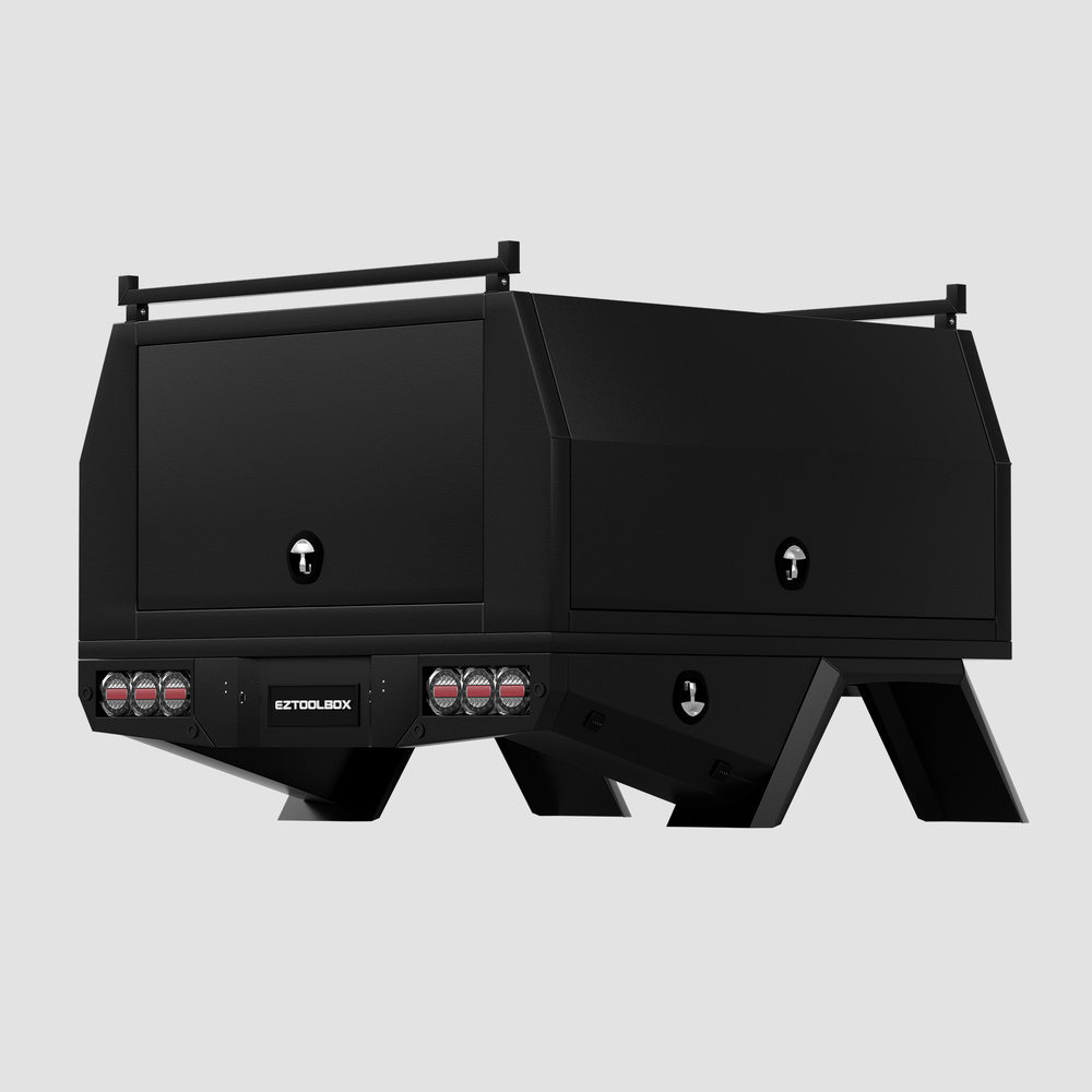 Black Aluminium Ute Tray and Canopy Work Package - ezToolbox Aluminium Ute Trays, Aluminium Canopies and Alloy Toolboxes